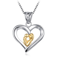 mother's day 2021 mom son heart pendant necklace 925 sterling silver dia de la madre gift for mom